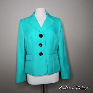 Kasper Blazer Aqua Turquoise Size 12